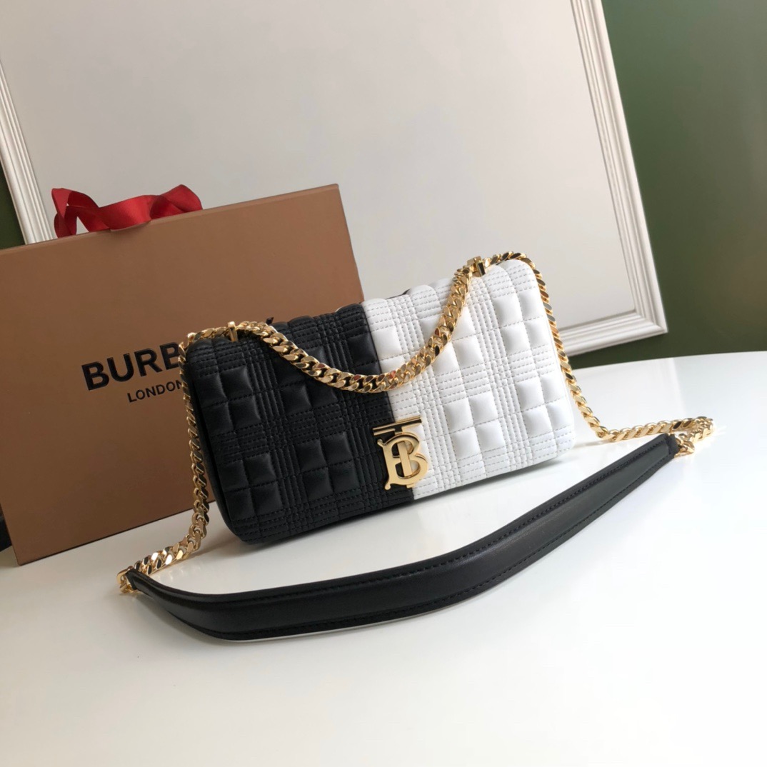 버버리 퀄팅 컬러 블록 램스킨 롤라 백 스몰 23cm