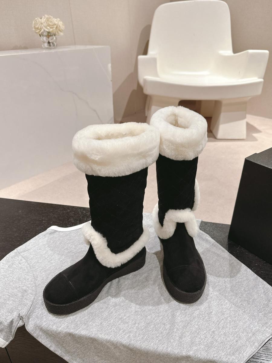 샤넬 시어링 미들 부츠
