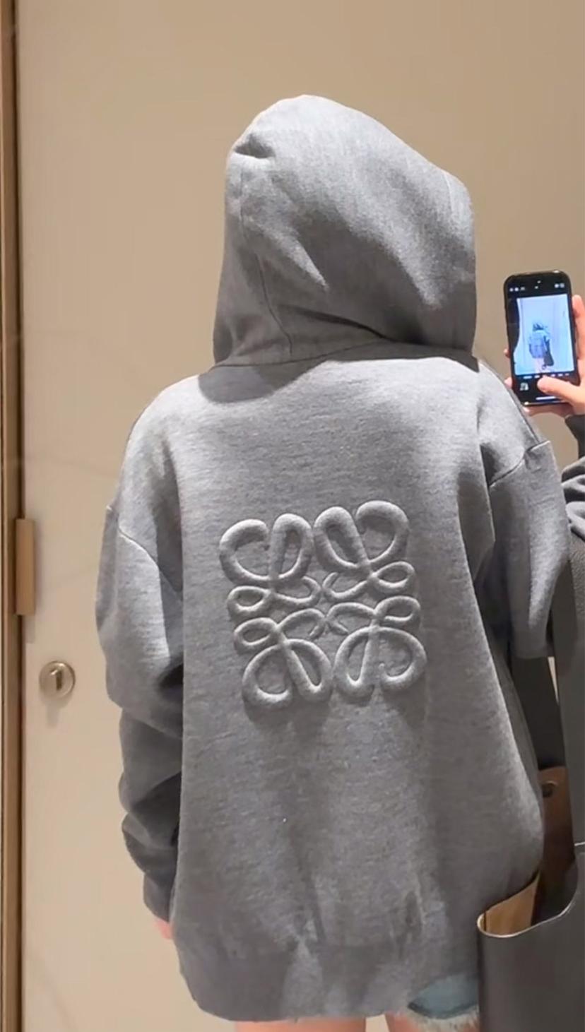 로에베 애너그램 루즈 지퍼업 후드 가디건 남녀공용