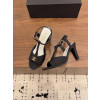 샤넬 26C T 스트랩 패브릭 샌들 7.5cm 