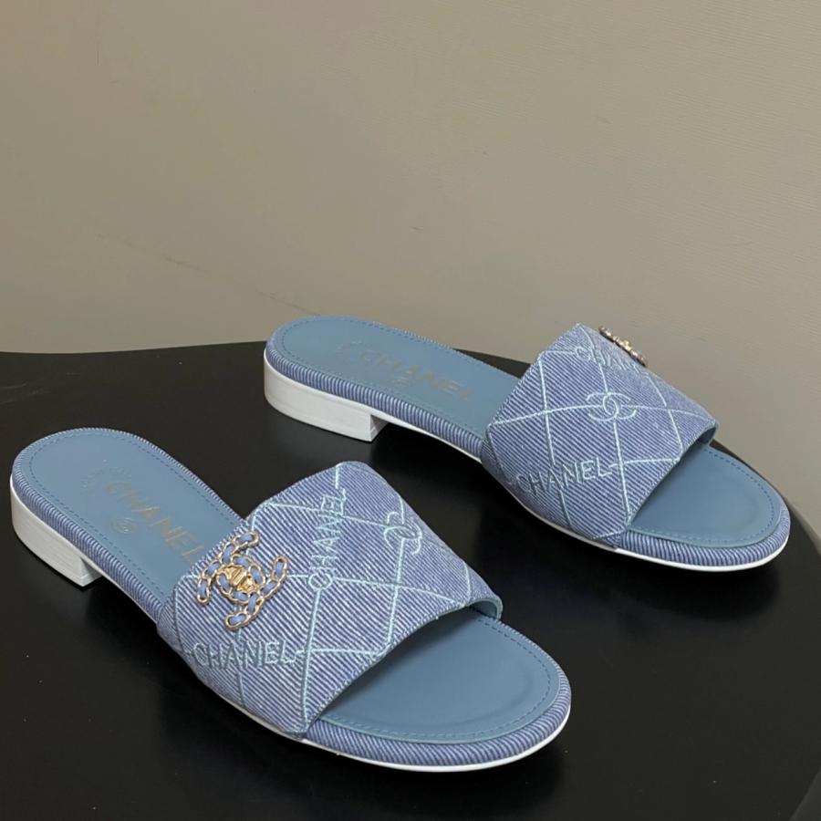 샤넬 26C 샌들 연청 슬리퍼 2cm