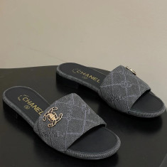 샤넬 26C 샌들 흑청 슬리퍼 2cm