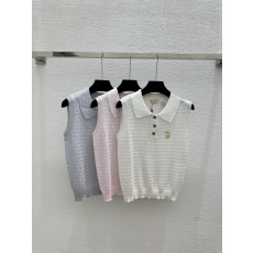 샤넬 카라 민소매 나시 (3컬러)