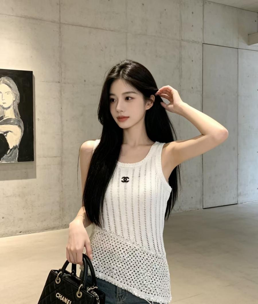 샤넬 언밸런스 민소매 나시