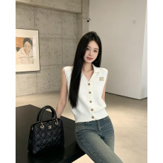 미우미우 카라 민소매 니트 (2컬러)