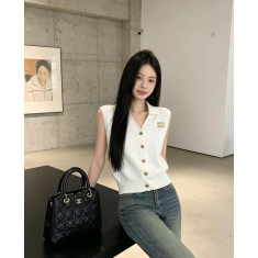 미우미우 카라 민소매 니트 (2컬러)