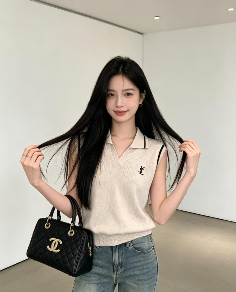 생로랑 카라 민소매 나시 (2컬러)