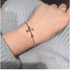 크롬하츠 슬림 크로스 오픈 팔찌