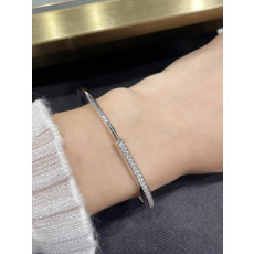 티파니앤코 락 하프 파베 네로우 뱅글 팔찌 (2컬러)