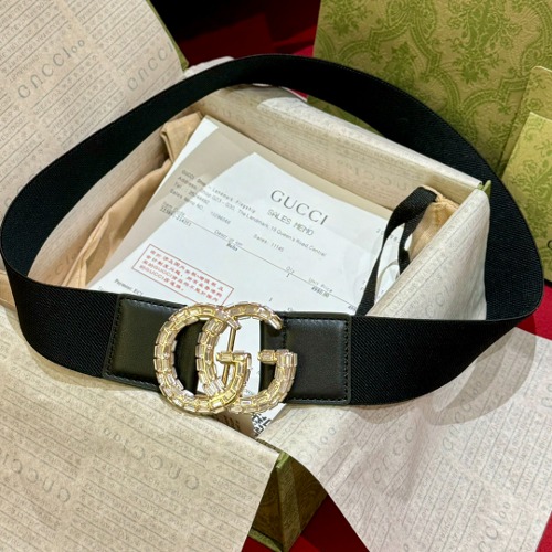 GUCCI 구찌 여성 GG 로고 크리스탈 벨트 4cm