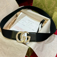 GUCCI 구찌 여성 GG 로고 크리스탈 벨트 4cm