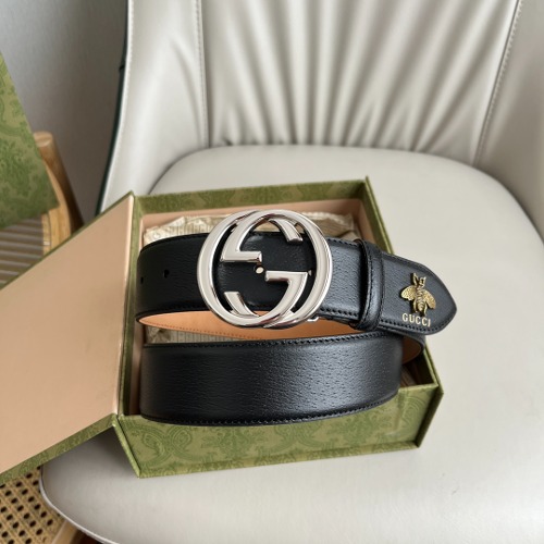 GUCCI 남성용 신상 그레인 가죽 벨트 고퀄 해외배송 4cm