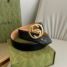 GUCCI 남성용 신상 그레인 가죽 벨트 고퀄 해외배송 4cm
