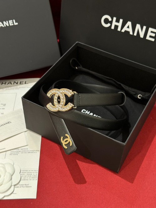 CHANEL 샤넬 CC로고 레더 벨트 (해외최상급)