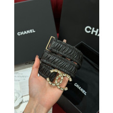 CHANEL 샤넬 CC로고 셔링 레더 벨트 (해외최상급)