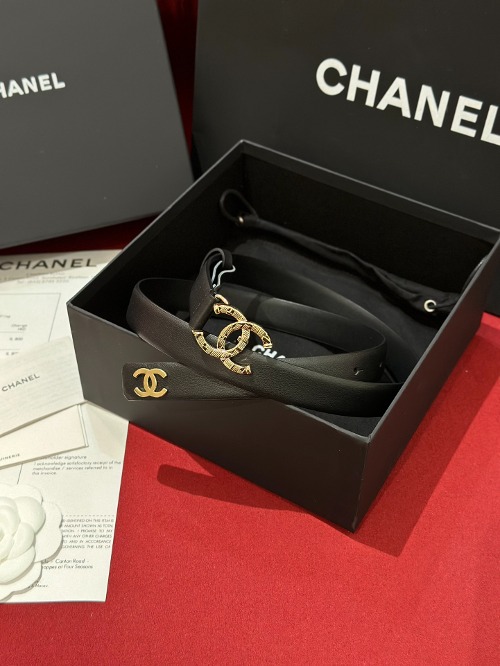 CHANEL 샤넬 CC로고 레더 벨트 (해외최상급)