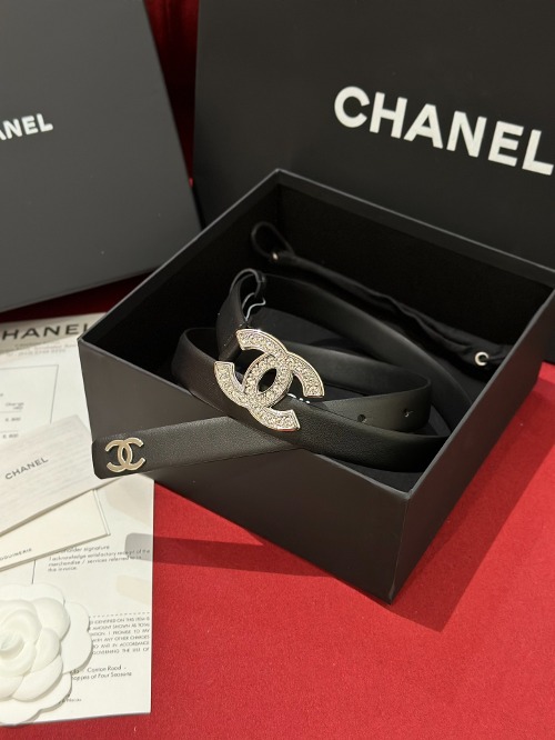 CHANEL 샤넬 CC로고 레더 벨트 (해외최상급)