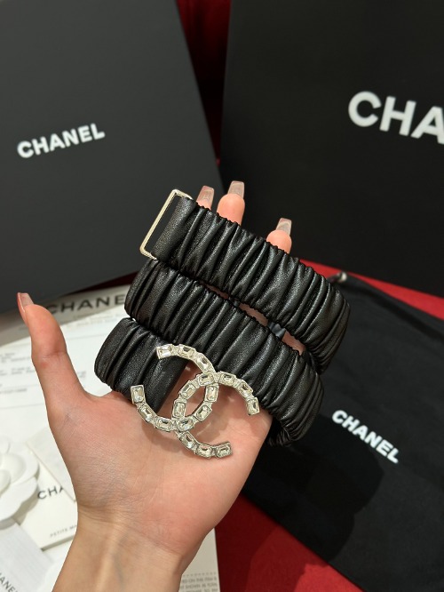 CHANEL 샤넬 CC로고 레더 벨트 (해외최상급)