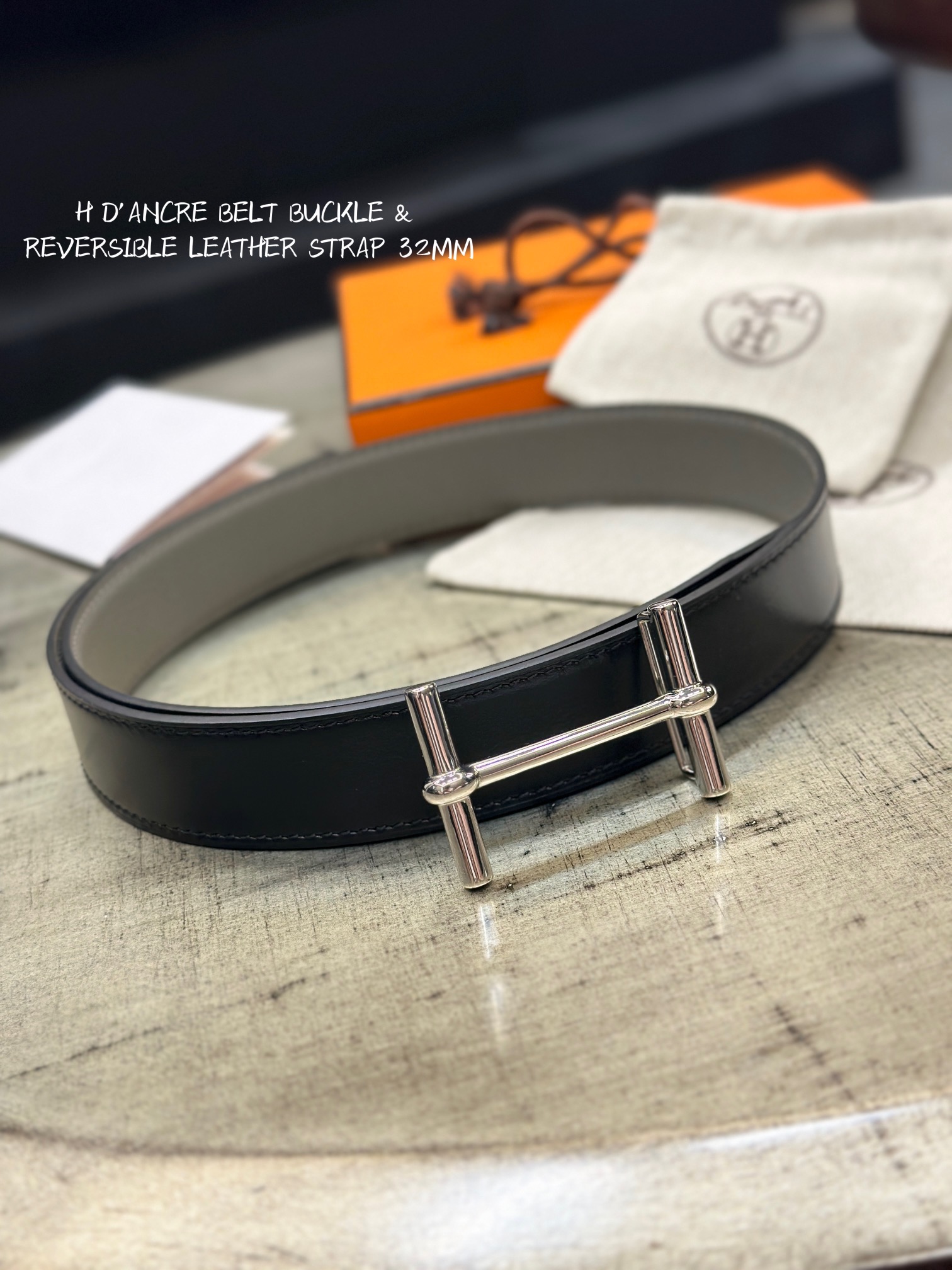 에르메스 H'D'ANCRE 벨트 32MM