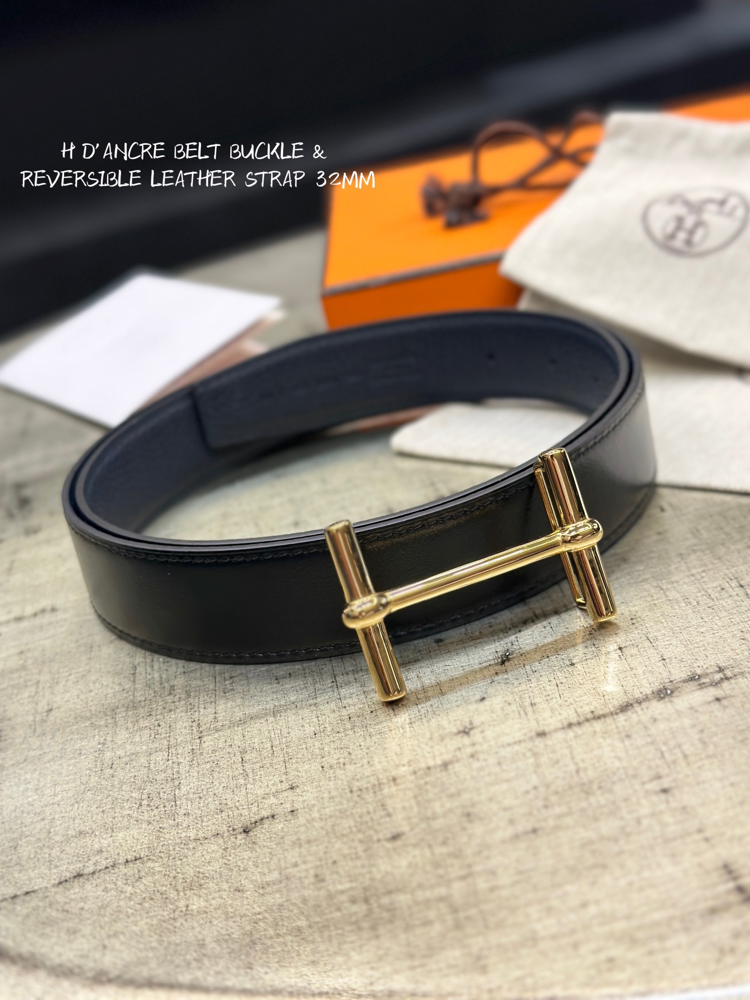 에르메스 H'D'ANCRE 벨트 32MM