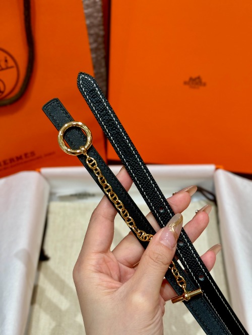 HERMES 에르메스 버클 리버서블 가죽 스트랩 벨트 13mm