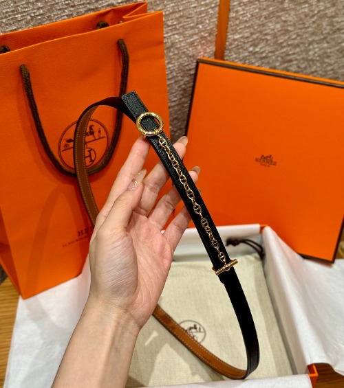HERMES 에르메스 버클 리버서블 가죽 스트랩 벨트 13mm