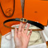 HERMES 에르메스 Maillon H 벨트 버클 리버서블 가죽 스트랩 벨트 13mm