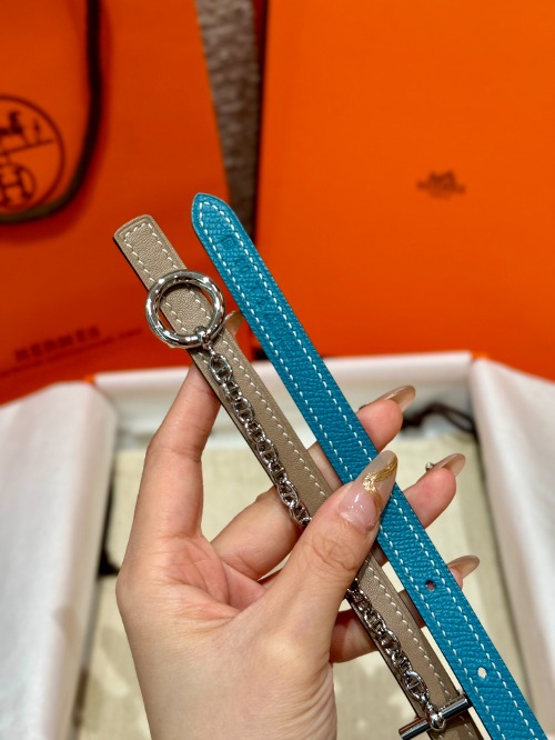 HERMES 에르메스 버클 리버서블 가죽 스트랩 벨트 13mm