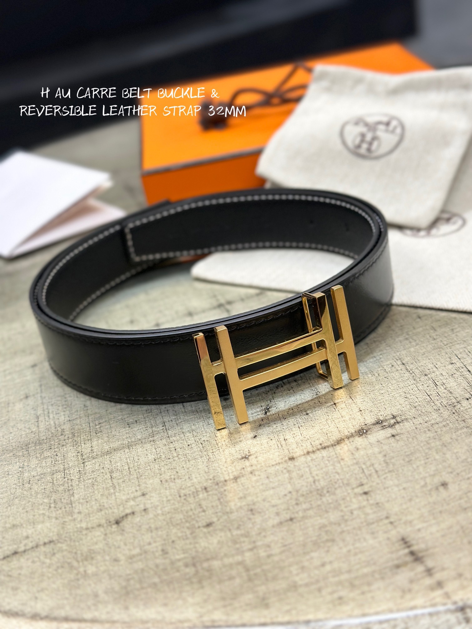 에르메스 AU CARRE 벨트 32MM