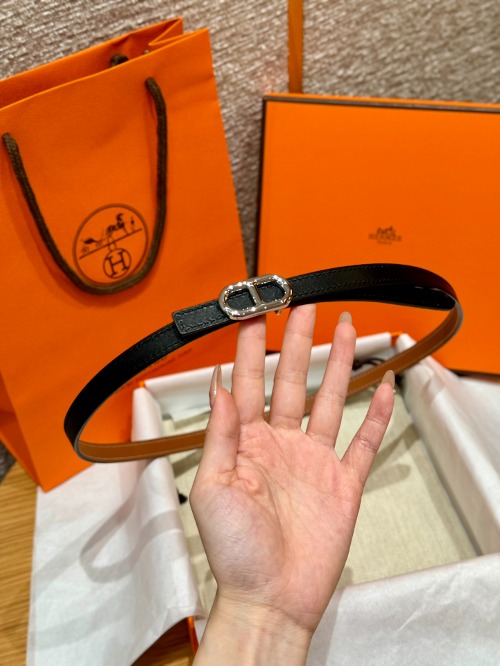 HERMES 에르메스 Maillon H 벨트 버클 리버서블 가죽 스트랩 벨트 13mm