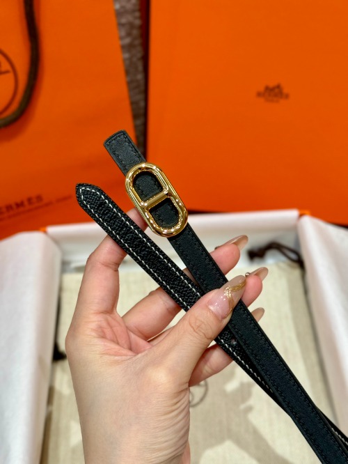 HERMES 에르메스 Maillon H 벨트 버클 리버서블 가죽 스트랩 벨트 13mm