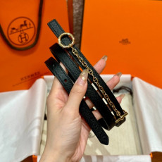 HERMES 에르메스 버클 리버서블 가죽 스트랩 벨트 13mm