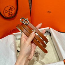 HERMES 에르메스 Maillon H 벨트 버클 리버서블 가죽 스트랩 벨트 13mm