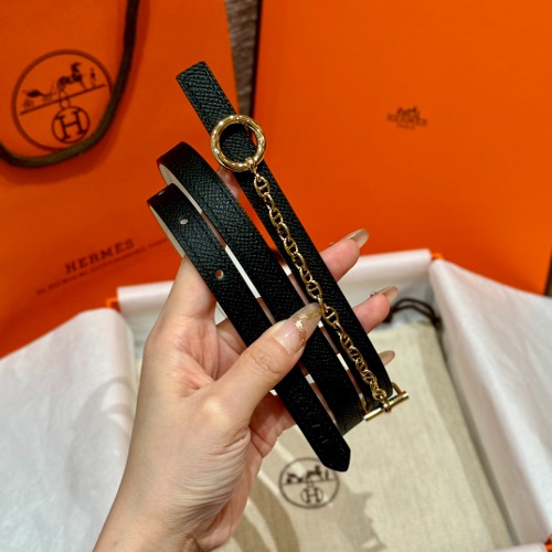 HERMES 에르메스 버클 리버서블 가죽 스트랩 벨트 13mm