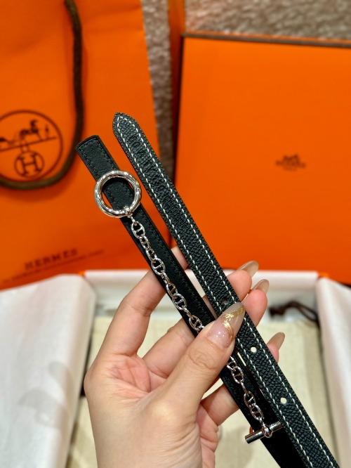 HERMES 에르메스 버클 리버서블 가죽 스트랩 벨트 13mm