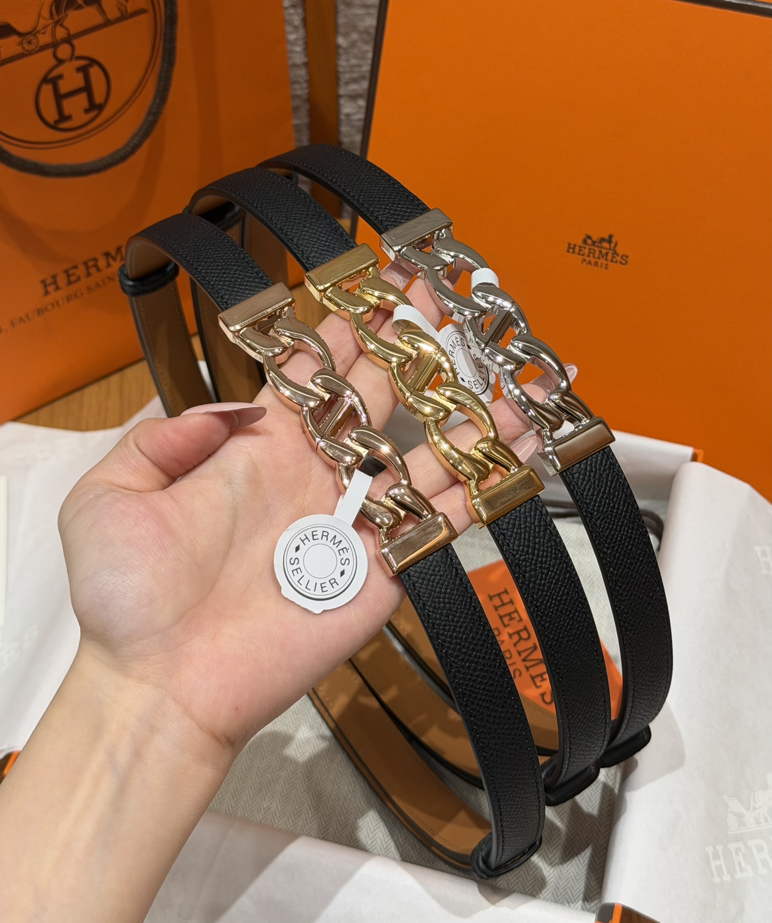 에르메스 Chaine‑d‑Ancre belt- 18mm