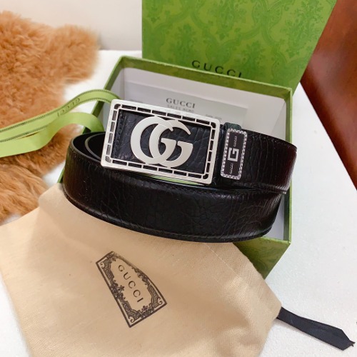 GUCCI 구찌 GG 로고 스퀘어 버클 벨트