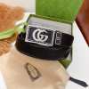 GUCCI 구찌 GG 로고 스퀘어 버클 벨트