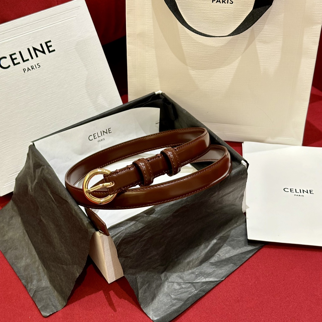 [해외최상급]CELINE 24SS 신상 메탈릭 버클 양면 벨트(1.8CM)