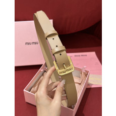 [해외최상급]미우미우 레터링 램스킨 벨트-3CM