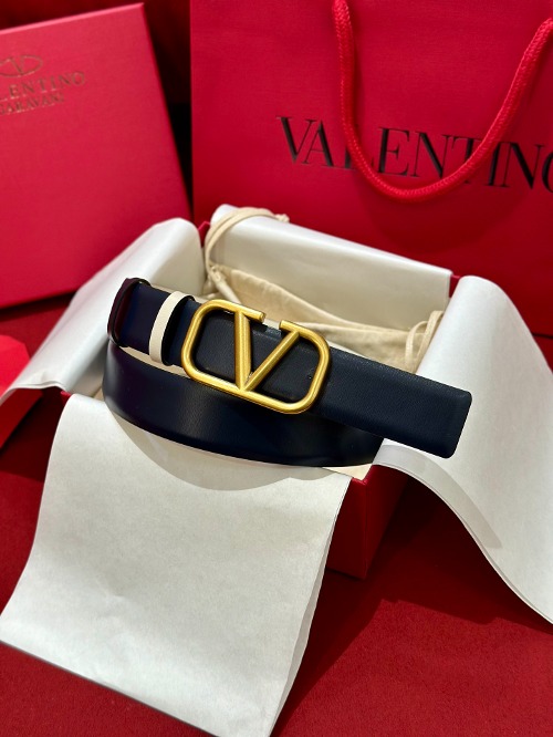 VALENTINO 발렌티노 VLogo Signature 30 리버서블 레더 벨트 5W2T0T15ZFRC34
