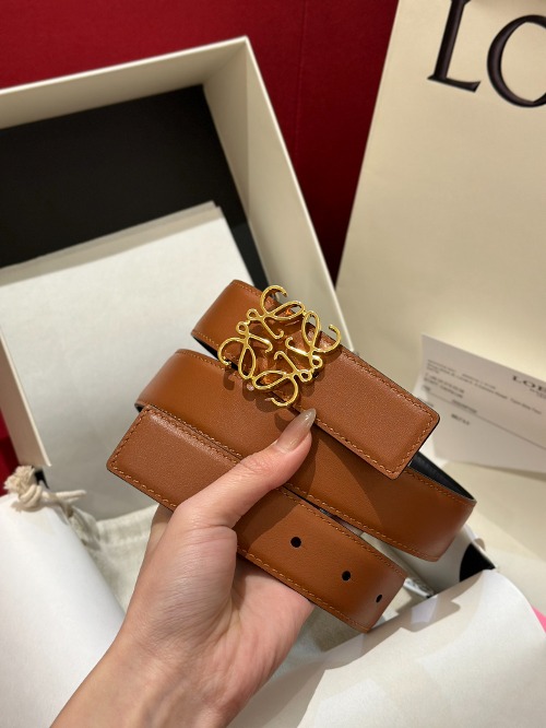 LOEWE 로에베 Anagram 아나그램 로고 리버시블 레더 벨트 (해외최상급)