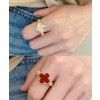 Van Cleef 레이저 + 레드 마노 양면 링
