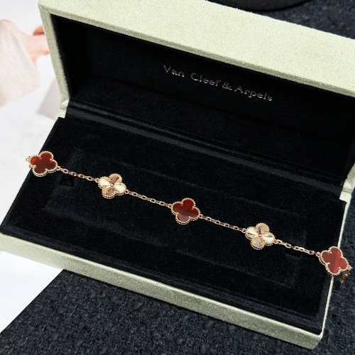 Van Cleef & Arpels 5모티브 빈티지 알함브라 커넬리언 기요세 팔찌 브레이슬릿