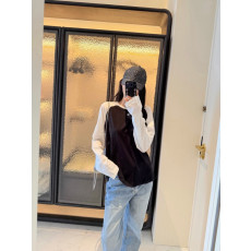 샤넬 26 배색 긴팔 티셔츠
