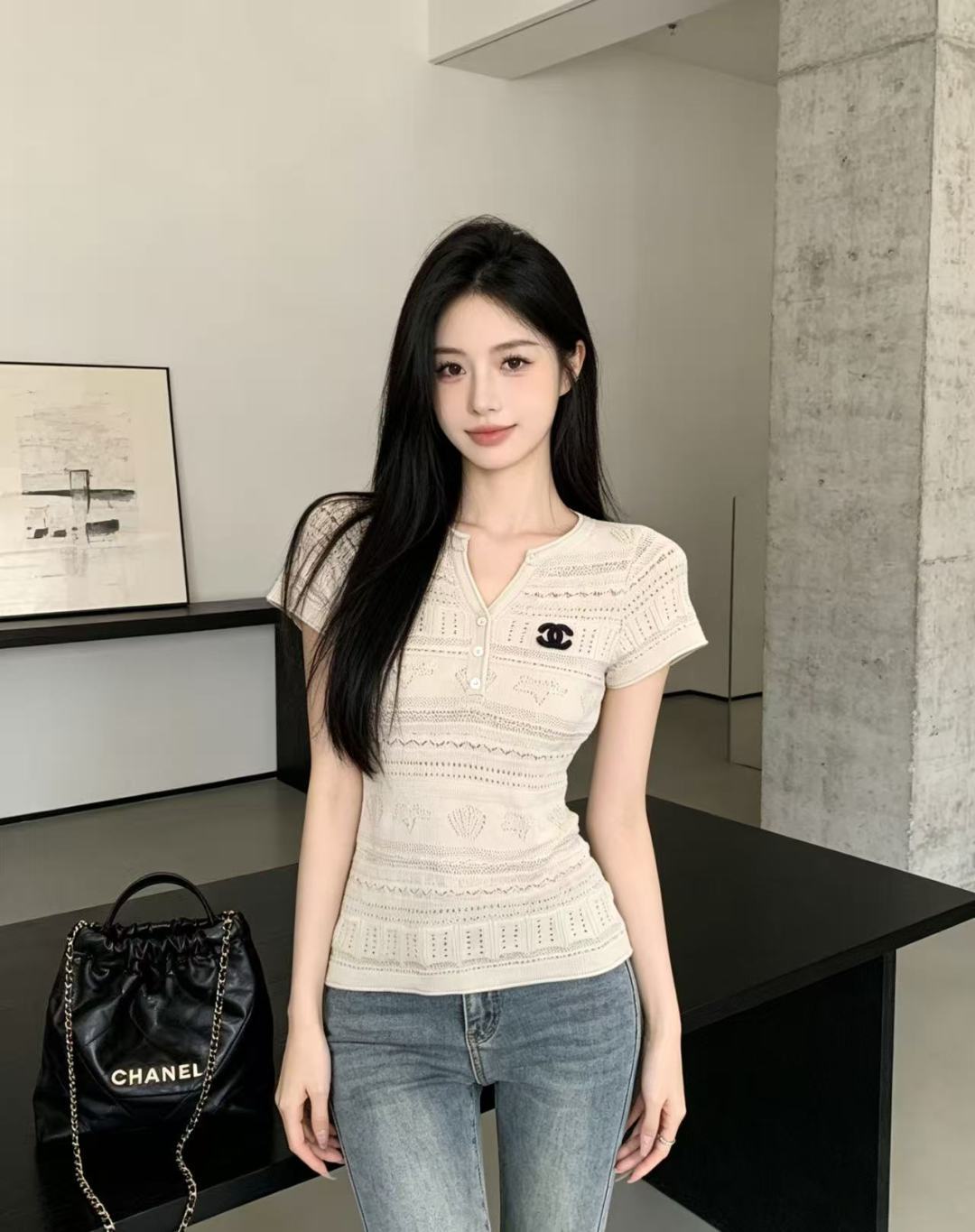 샤넬 봄 여름 신상 니트 반팔
