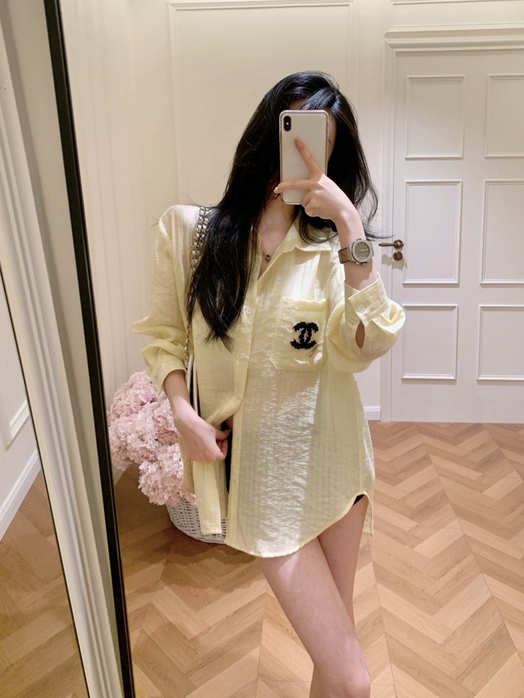 샤넬 26 더블 C 자수 셔츠