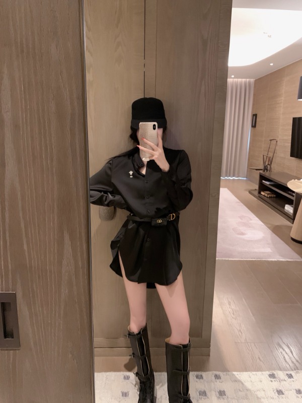 디올 26 자수 새틴 셔츠