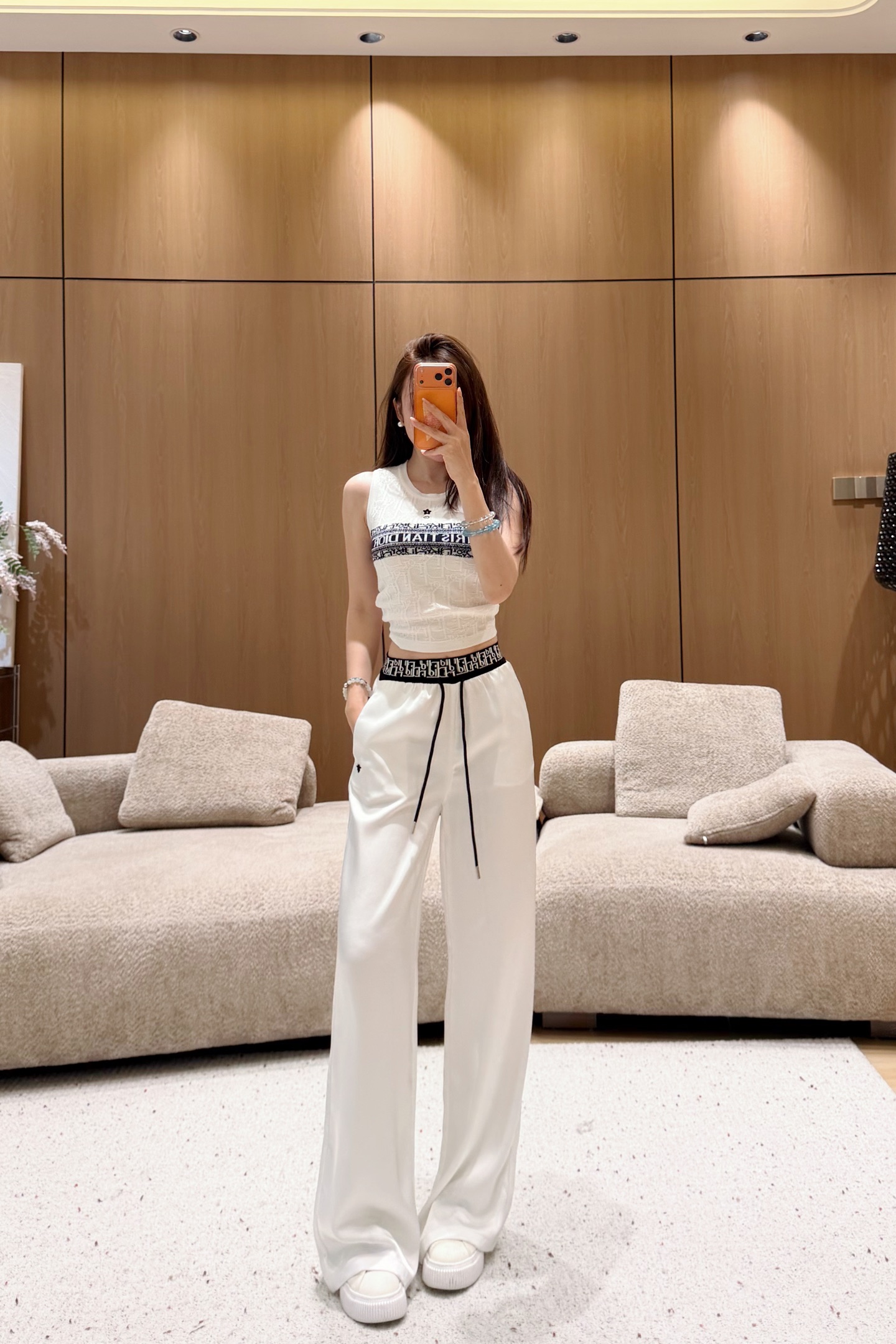 디올 26 신상 패치 스트링 밴딩 팬츠