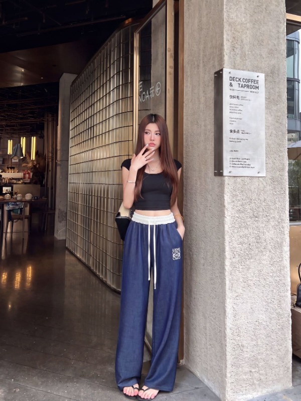 로에베 2026 신상 데님 밴딩 팬츠
